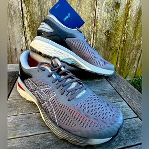 New ASICS GEL-Kayano 25 Running Shoes Grey and orange